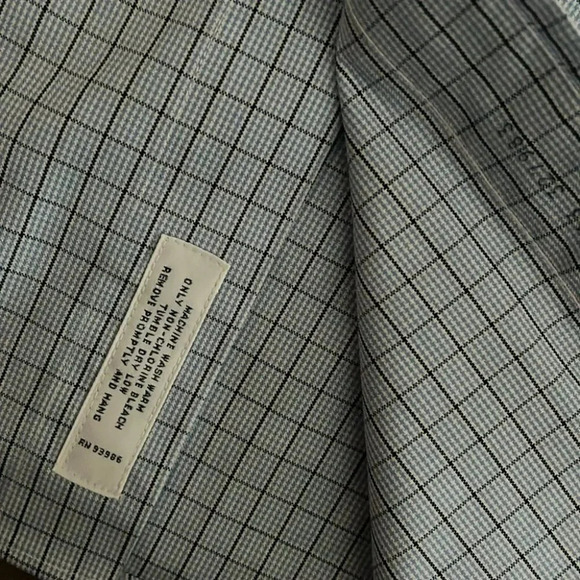 [17.5-17.75]Brooks Brothers  Classic Fit Blue Check Pattern Cotton Dress Shirt - Picture 5 of 8